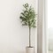 6FT Artificial Olive Tree, Fake Olive Tree with Pot for Indoor Outdoor Home Decor